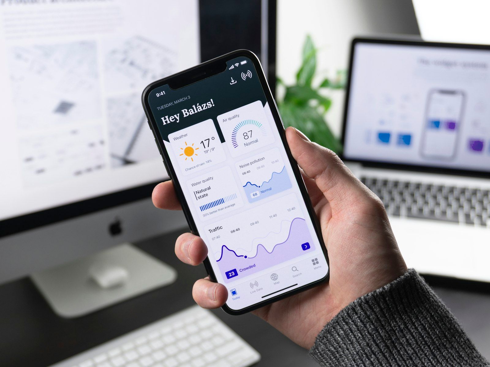 Nova mobilapp skärmar